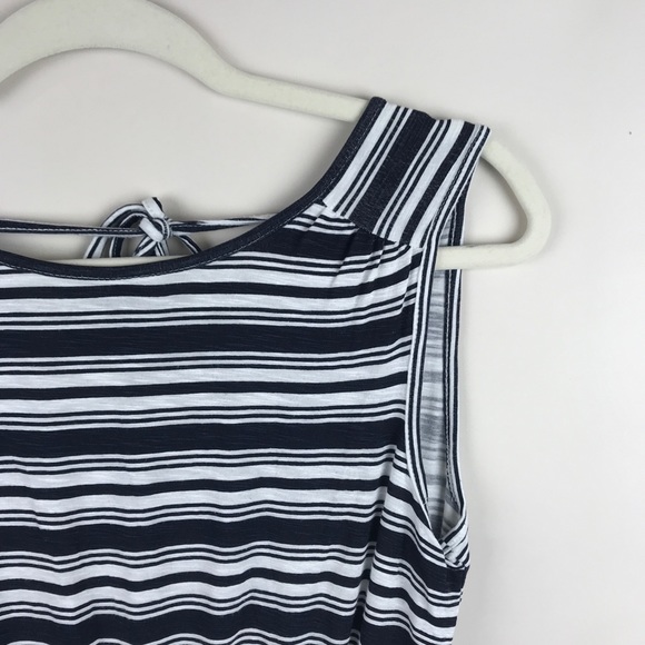 LOFT Variegated Stripe Tie Back Sleeveless Dress - Picture 6 of 6